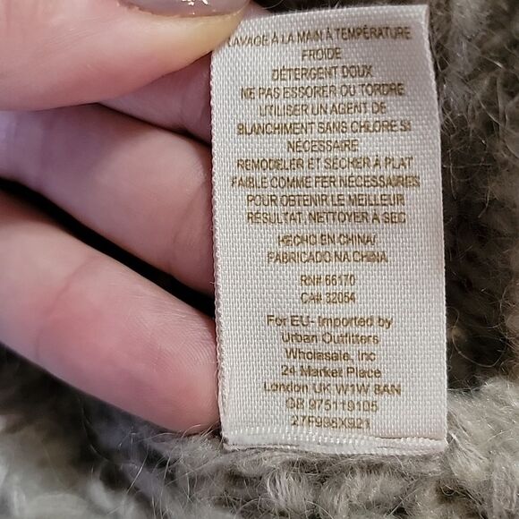 Free People wool mohair blend mesh cable knit chunky sweater size M - Picture 6 of 10